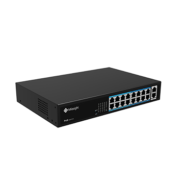 MILESIGHT - Switch 16 Ports PoE + 2 Ports Uplink Gigabit